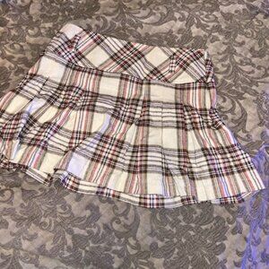 Mudd Plaid Cream Mini Skirt